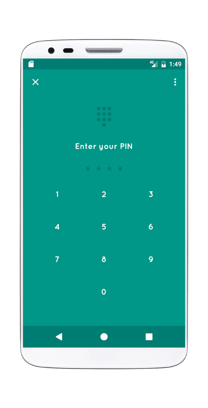 PIN Code screen